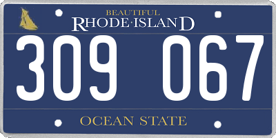 RI license plate 309067