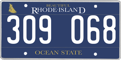 RI license plate 309068