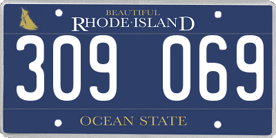 RI license plate 309069