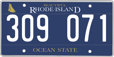 RI license plate 309071
