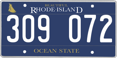 RI license plate 309072
