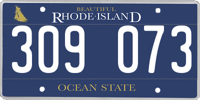 RI license plate 309073