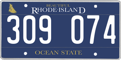 RI license plate 309074