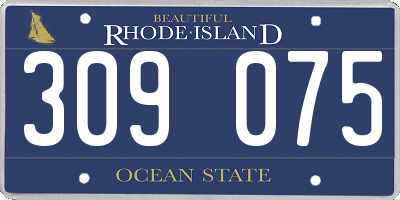 RI license plate 309075