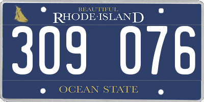 RI license plate 309076
