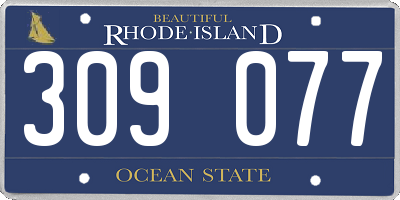 RI license plate 309077