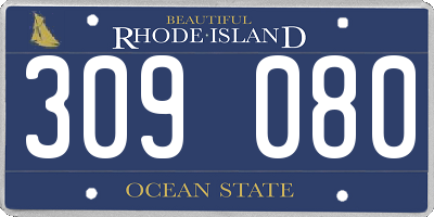 RI license plate 309080