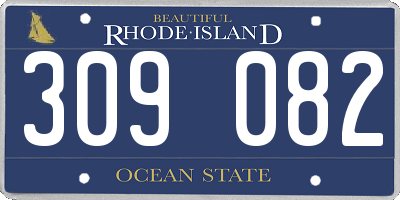 RI license plate 309082
