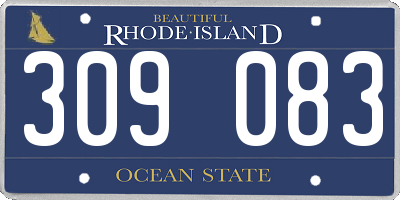 RI license plate 309083
