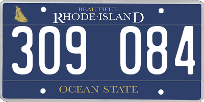 RI license plate 309084