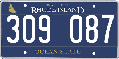 RI license plate 309087
