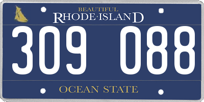 RI license plate 309088