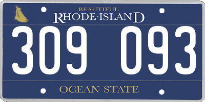RI license plate 309093