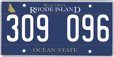 RI license plate 309096