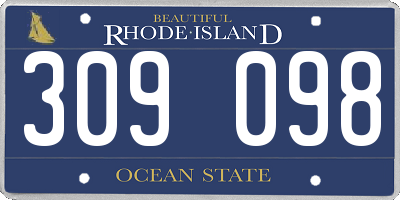 RI license plate 309098