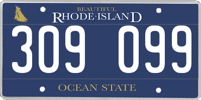 RI license plate 309099