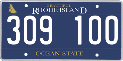 RI license plate 309100