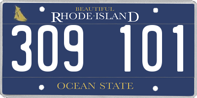 RI license plate 309101