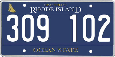 RI license plate 309102