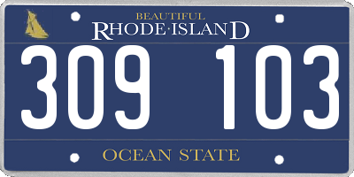 RI license plate 309103