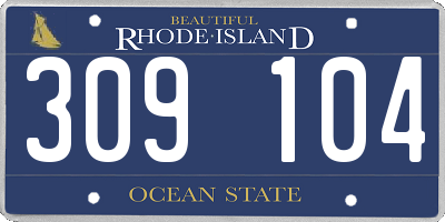 RI license plate 309104