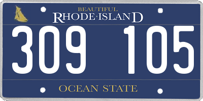 RI license plate 309105