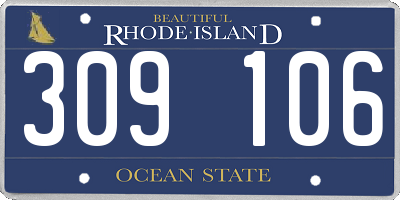 RI license plate 309106