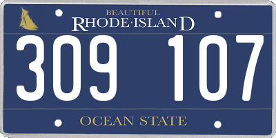RI license plate 309107