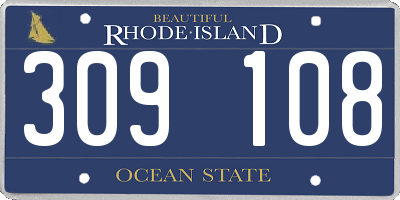 RI license plate 309108