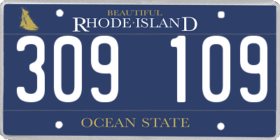 RI license plate 309109