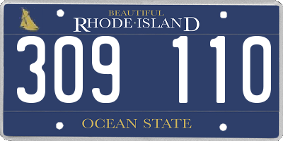RI license plate 309110