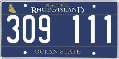 RI license plate 309111