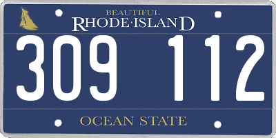 RI license plate 309112