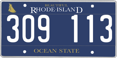 RI license plate 309113