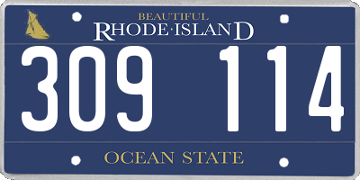 RI license plate 309114
