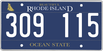 RI license plate 309115
