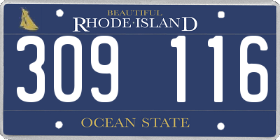 RI license plate 309116