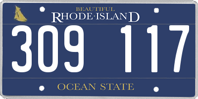 RI license plate 309117