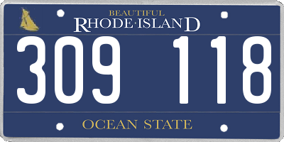 RI license plate 309118