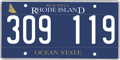 RI license plate 309119