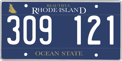 RI license plate 309121