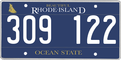 RI license plate 309122