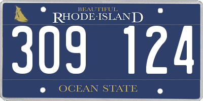 RI license plate 309124