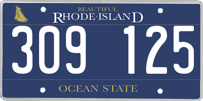 RI license plate 309125