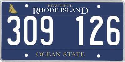 RI license plate 309126