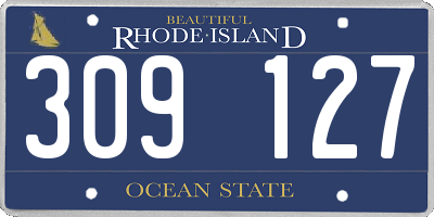 RI license plate 309127
