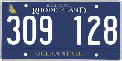 RI license plate 309128