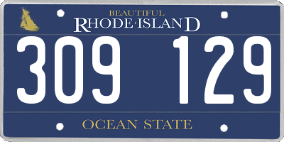 RI license plate 309129