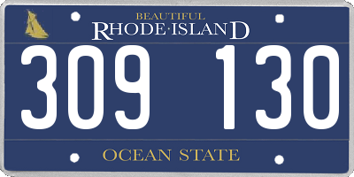 RI license plate 309130