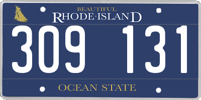 RI license plate 309131
